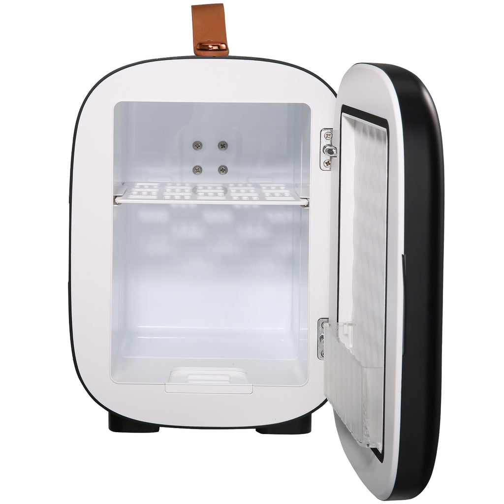 Vevor Mini Fridge, 4 Liter 6 Can Small Refrigerator For Beverage Skincare & Cosmetic, AC DC Cooler & Warmer, Mute Portable Tiny Fridge For Bedroom Office Dorm Desk Car Travel, ETL Certified, Black