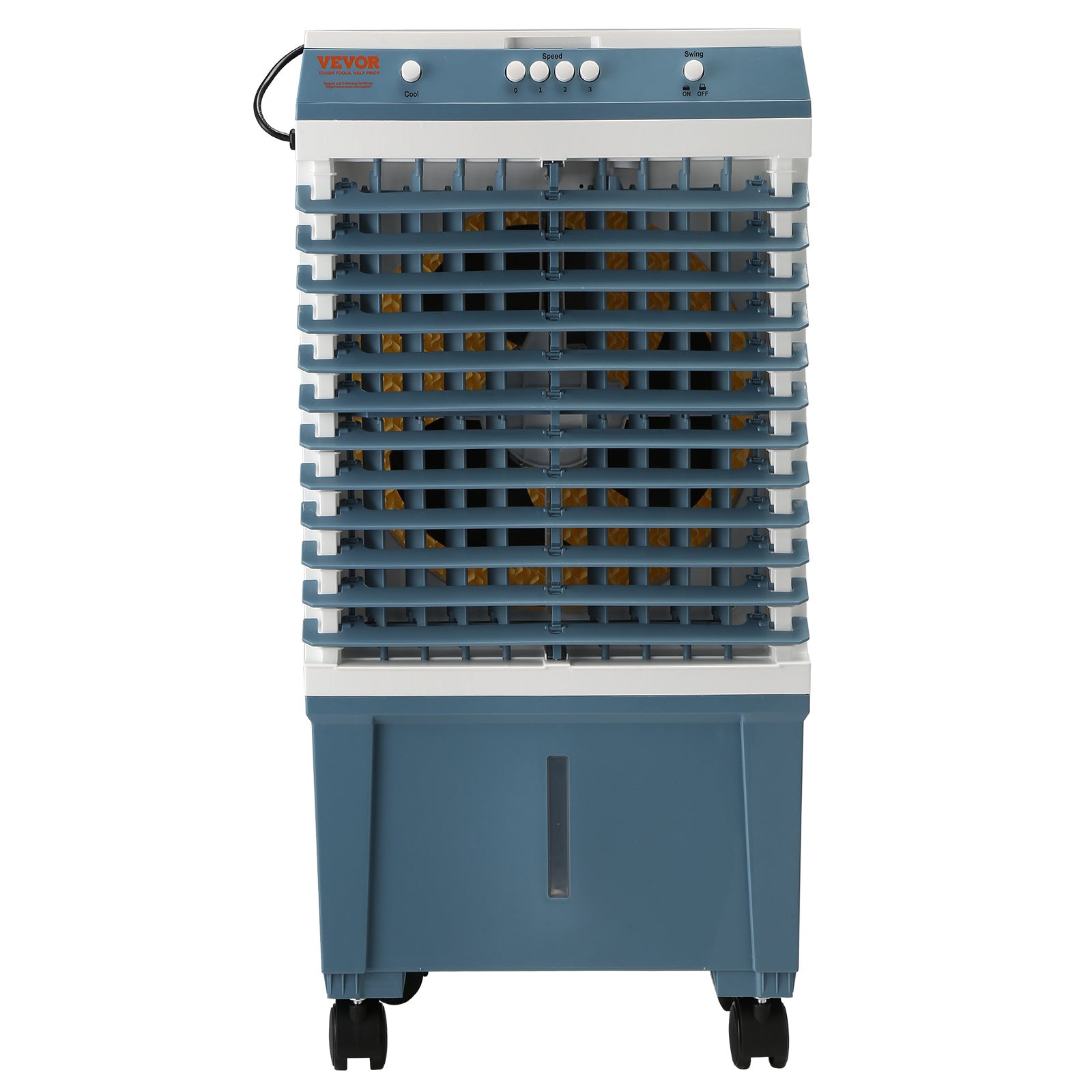 VEVOR Evaporative Cooler, 1400 CFM Air Cooler, Oscillating Swamp Cooler ,5 Gal Portable Air Cooler For 550 Sq.ft With 3 Speeds Adjustable Control, Indoor Outdoor Use, FCC Listed